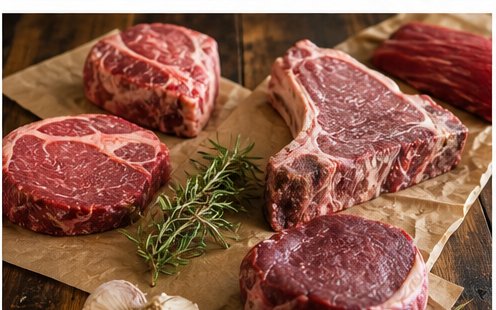 Pasture raised meat display
